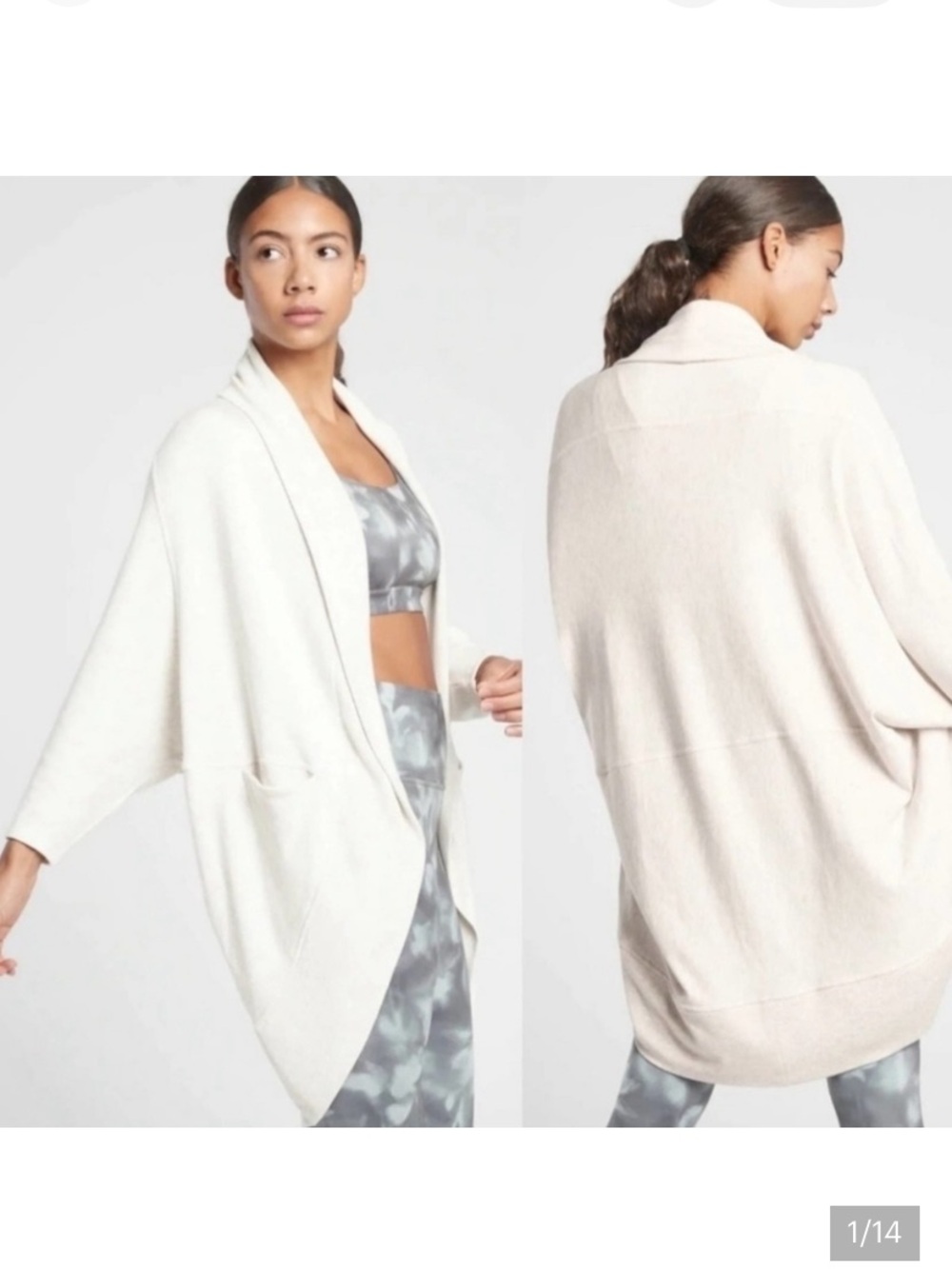 Athleta ethereal beige cocoon wrap size medium